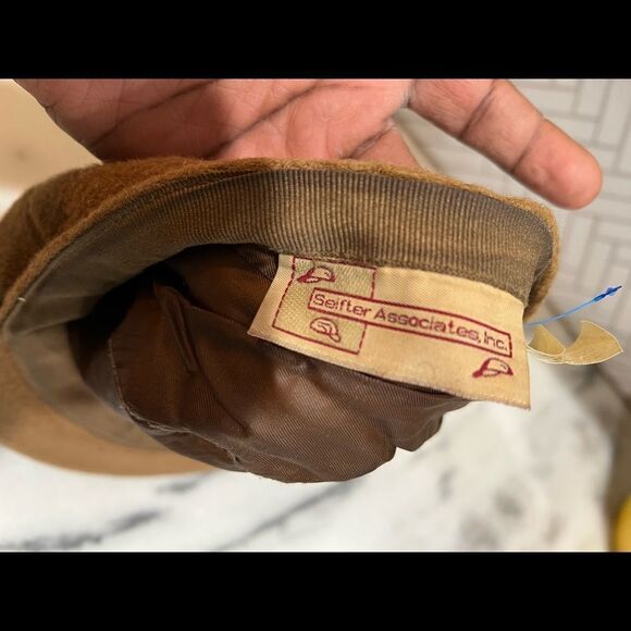 Vintage Seifter Associates Cabbie Hat Newsboy Cap brown Alpaca Wool XL - Picture 5 of 8